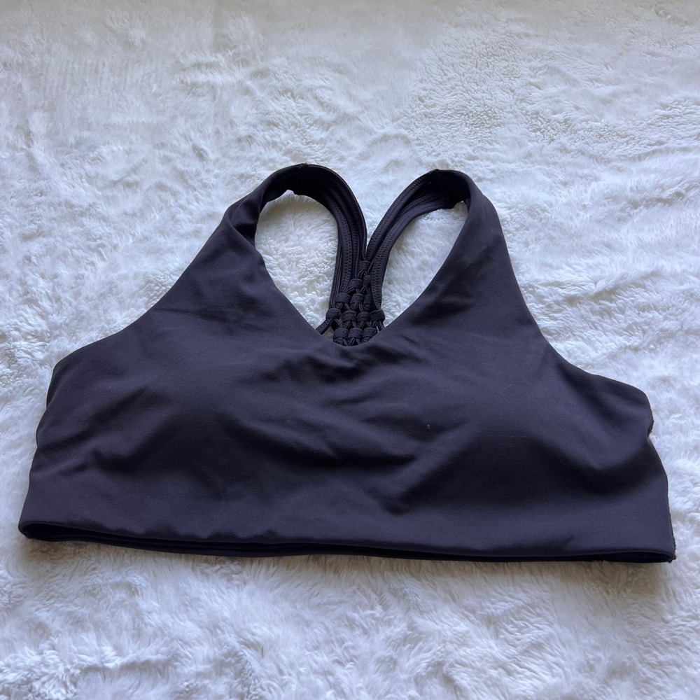 OFFLINE by Aerie Real Me Strappy Back Sports Bra Gray Medium Support Large Women